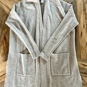 Athleta Grey Cashmere & Wool Front open Women's Sweater